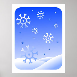 Retro snöflingor poster
