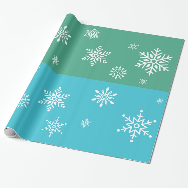 Retro - Snöflingor Presentpapper (Utrullad)