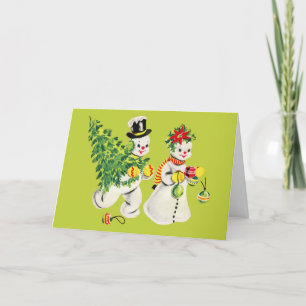 Retro-Snögubbar Kort
