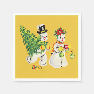 Retro-Snögubbar Pappersservett