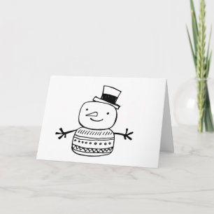 Retro snöman glad allt lycklig alltid helgkort