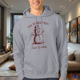 Retro Snömannen Hoodie - Vintage Halftone Burgunde