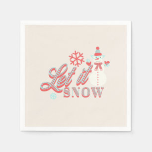 Retro Snömannen Låt det Snöa Jul Servetter
