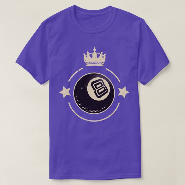 Retro Snooker, 8 Boll Kung T Shirt (Design framsida)