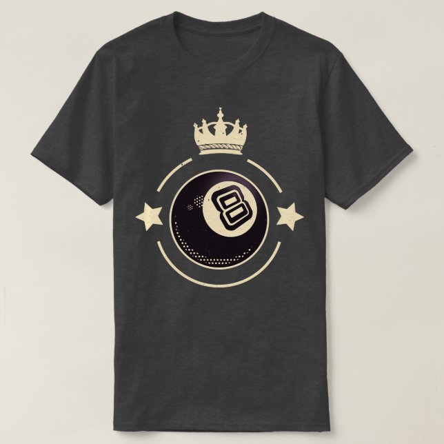 Retro Snooker, 8 Boll Kung T Shirt (Design framsida)