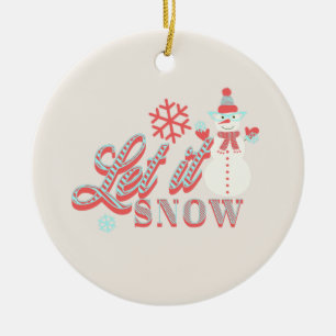 Retro Snorman Låt det Snöa Jul Keramisk Dekoration