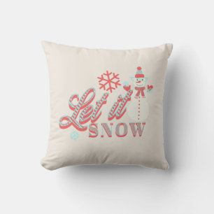 Retro Snorman Låt det Snöa Jul  Kuddcover Kudde