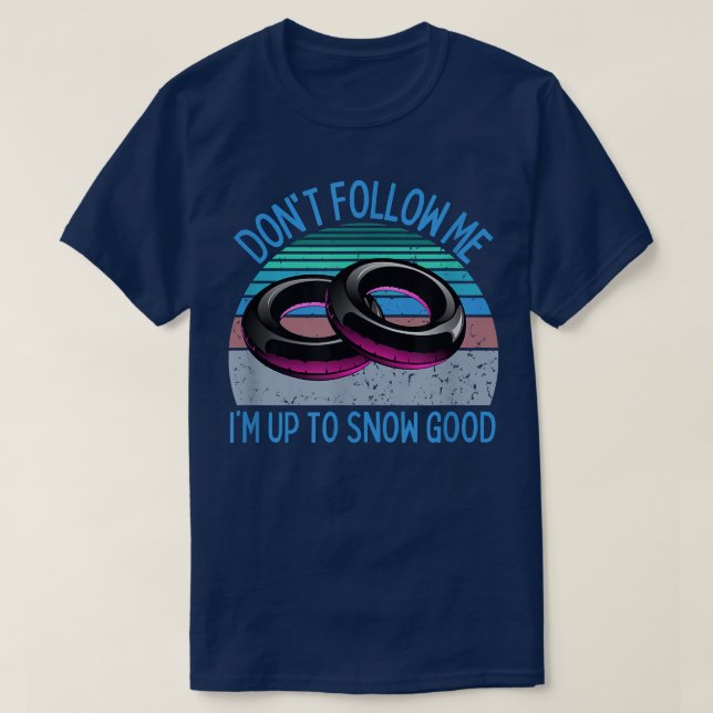 Retro Snow Tubing Snow Tube Winter  T Shirt (Design framsida)