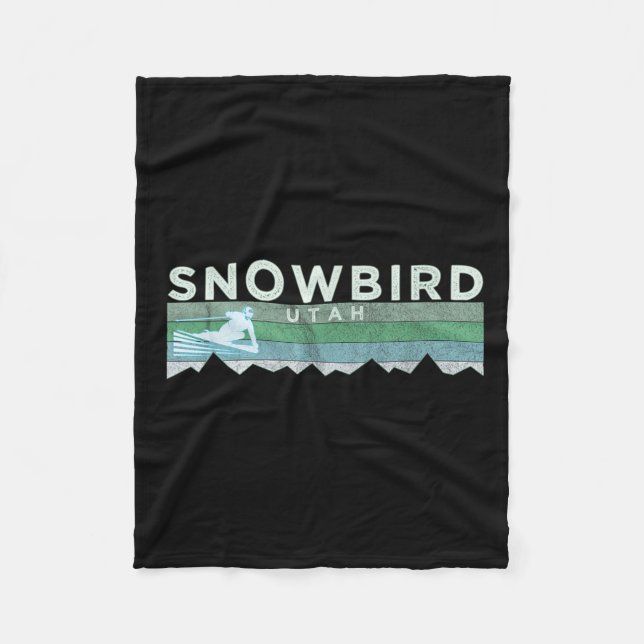 Retro Snowbird, Utah Distress Skiing Fleecefilt (Framsidan)