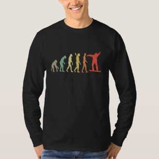 Retro Snowboard Evolution Rolig Snowboardåkare Vin T Shirt