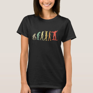 Retro Snowboard Evolution Rolig Snowboardåkare Vin T Shirt