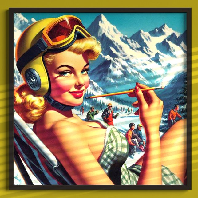 Retro Snowboard Girl Poster (Skapare uppladdad)