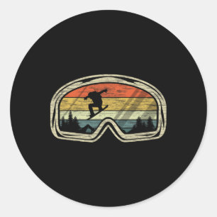 Retro Snowboard Goggles Mountain Snö Winter Sport Runt Klistermärke