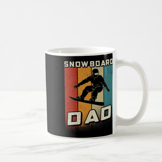 Retro Snowboard Pappa Snowboarding Far Snowboarde Kaffemugg (Höger)