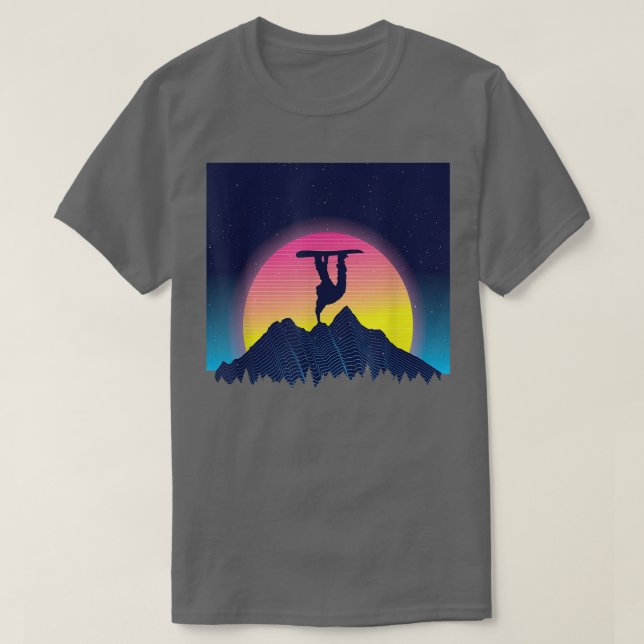 Retro Snowboard Ski Snö Snowboarder Winter Gift T Shirt (Design framsida)
