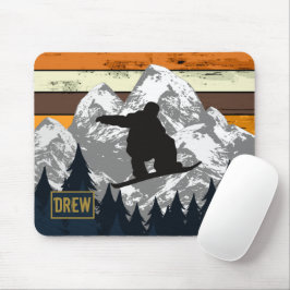 Retro Snowboard Skiing Mountain Ski Slopes Namn Musmatta