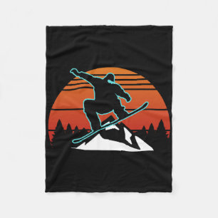 Retro Snowboarder Gifts Winter Sports Fleecefilt