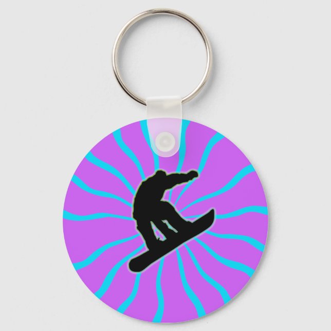 RETRO SNOWBOARDER NYCKELRING (Framsida)