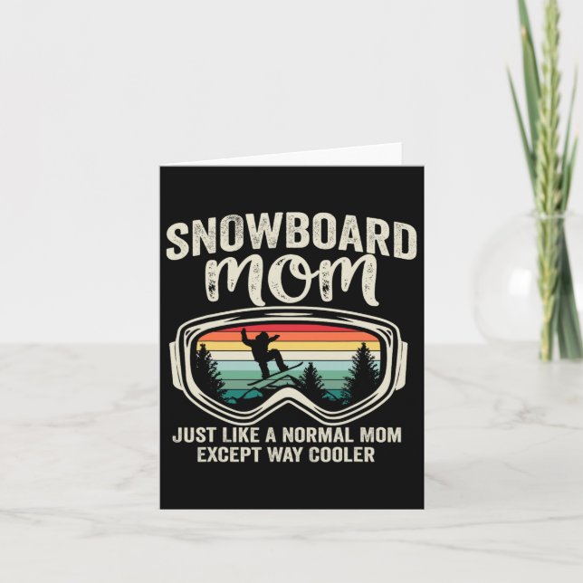 Retro Snowboarder Snowboard Mamma Vintage Snowboar Kort (Framsida)