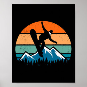Retro Snowboarder Snowboarder Manar Women Kids Boy Poster