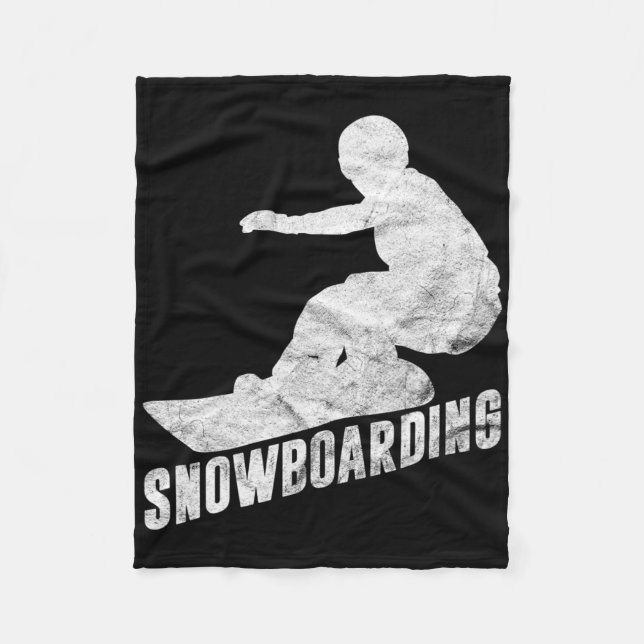 Retro Snowboarding Gift Snowboarder Silhouette Sno Fleecefilt (Framsidan)