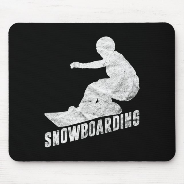 Retro Snowboarding Gift Snowboarder Silhouette Sno Musmatta (Framsidan)