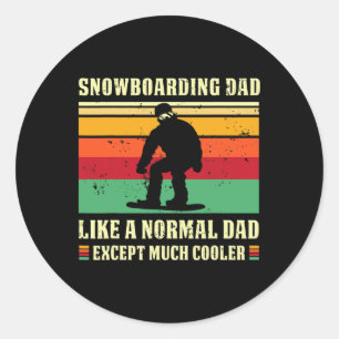 Retro Snowboarding Pappa Vintage Snowboarder Pappa Runt Klistermärke