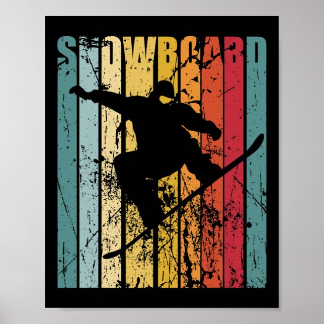 Retro Snowboarding Ski Vacation Snowboar Poster (Framsidan)