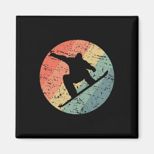 Retro Snowboarding Skiing Snö Winter Sport Ice Sn Magnet