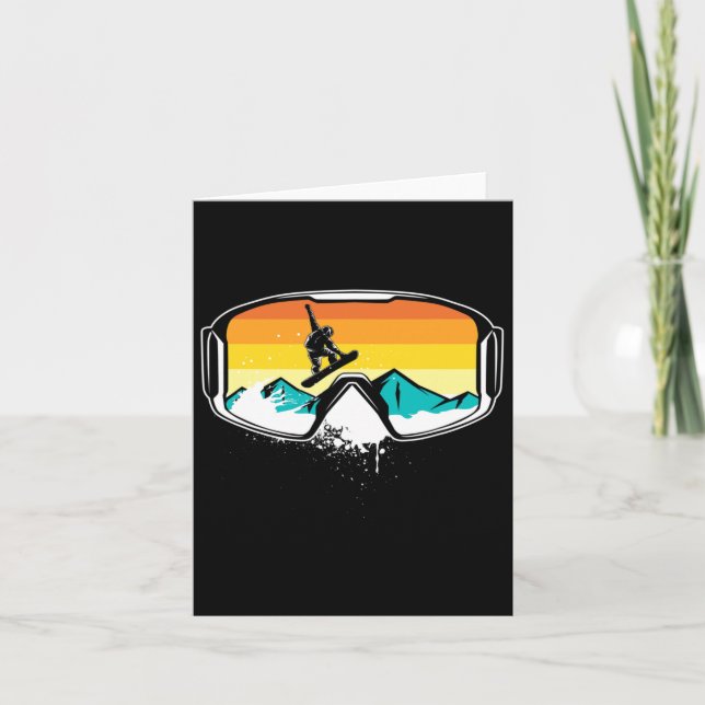 Retro Snowboarding Snowboarder Freestyle Kort (Framsida)