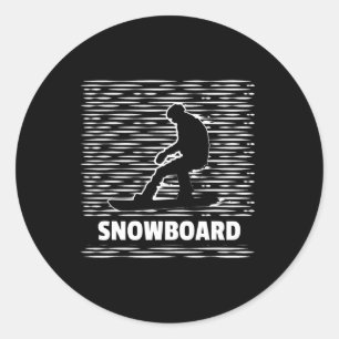 Retro Snowboarding Snowboarder Winter Sports Split Runt Klistermärke