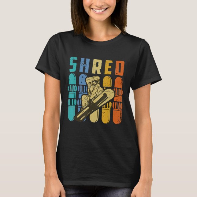 Retro Snowboarding T Shirt (Framsida)