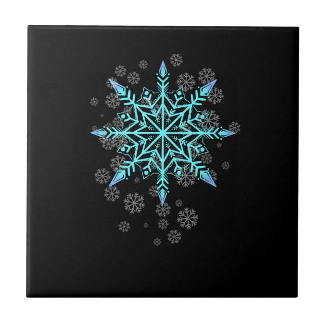Retro Snowflake för kvinnor Kakelplatta (Framsidan)