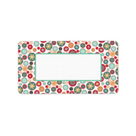 Retro Snowflake-julmäklare eller -gåva Adressetikett