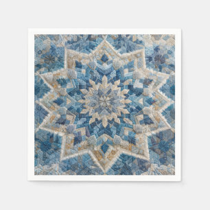Retro Snowflake Kaleidoscope Quilt Pappersservett