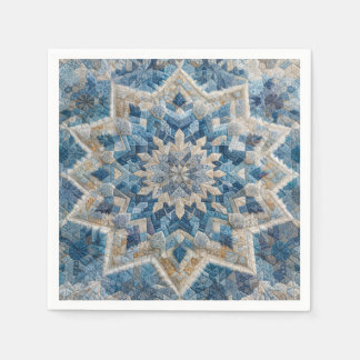 Retro Snowflake Kaleidoscope Quilt Pappersservett