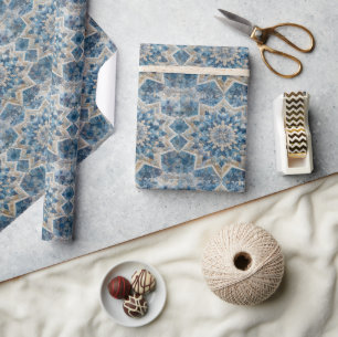 Retro Snowflake Kaleidoscope Quilt Presentpapper