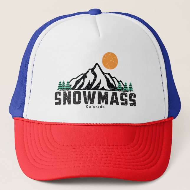 Retro Snowmass Ski Sunset Keps (Framsida)
