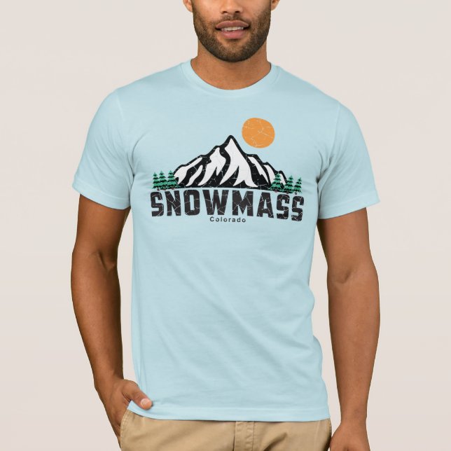 Retro Snowmass Ski Sunset T Shirt (Framsida)