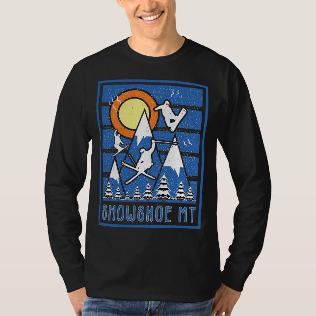 Retro Snowshoe Mountain Ski T Shirt (Framsida)