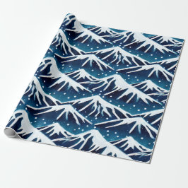 Retro Snowy Blue Mountains Presentpapper