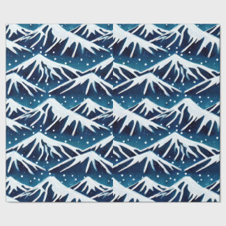 Retro Snowy Blue Mountains Presentpapper