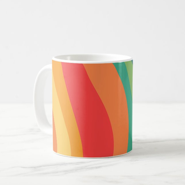 Retro-snurrar 60 s färgstarka kaffemugg (Framsida vänster)