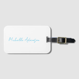 Retro Snyggt Elegant Plain Himlar Blue White Bagagebricka