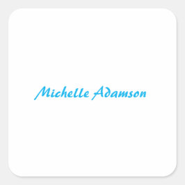 Retro Snyggt Elegant Plain Himlar Blue White Fyrkantigt Klistermärke