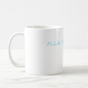 Retro Snyggt Elegant Plain Himlar Blue White Kaffemugg