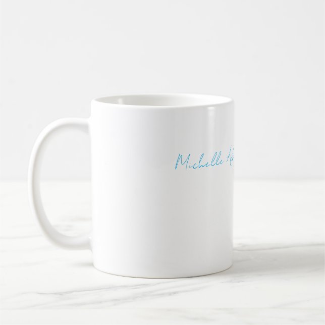 Retro Snyggt Elegant Plain Himlar Blue White Kaffemugg (Vänster)