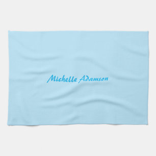 Retro Snyggt Elegant Plain Himlar Blue White Kökshandduk
