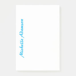Retro Snyggt Elegant Plain Himlar Blue White Post-it Block