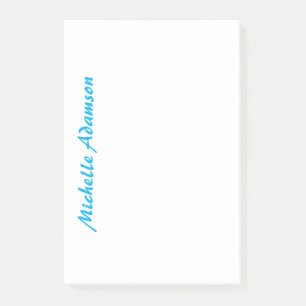 Retro Snyggt Elegant Plain Himlar Blue White Post-it Block
